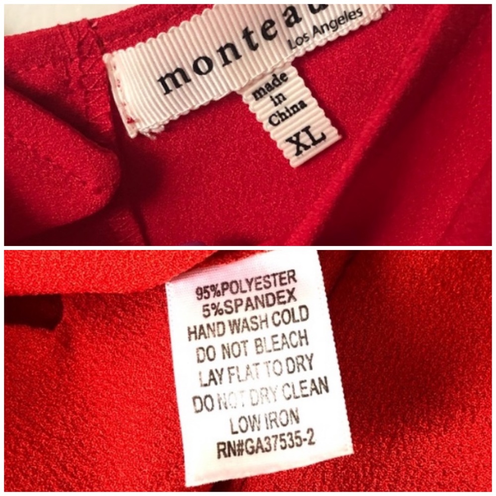 Monteau Red Scalloped Sleeveless Romper XL - Picture 4 of 6